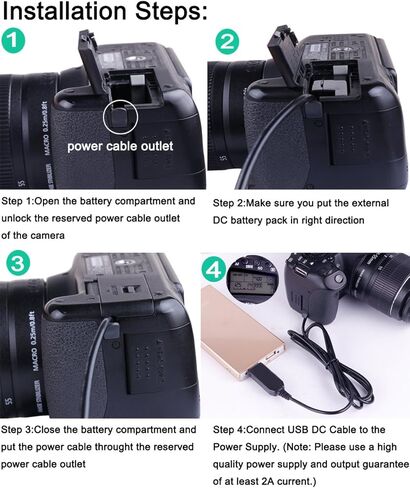 CCYC DR-E8 DC Coupler Replace of LP-E8 Battery, USB DC Converter Power Cable Replacement for ACK-E8 AC Power Adapter, LPE8 Dummy Battery Suit for EOS Rebel T2i, T3i, T4i,T5i, 600D, 700D More Cameras in Kuwait
