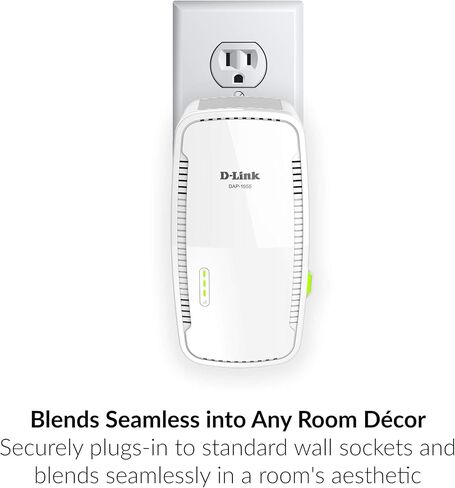 D-Link WiFi Range Extender Mesh Gigabit AC1750 Dual Band Plug in Wall Signal Booster Wireless or Ethernet Port Smart Home Access Point (DAP-1755-US) (Renewed) in Saudi Arabia