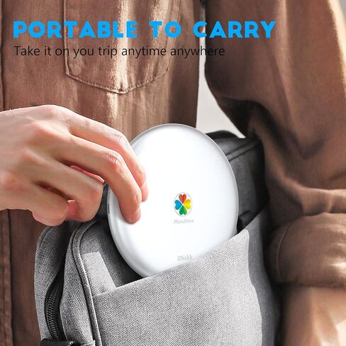 اي ديسك قرص صلب خارجي 2TB معتمد من ام اف اي لاجهزة ايفون وايباد (جميع الموديلات) موبايل اندرويد وماك بوك والكمبيوتر بنظام ويندوز، ذاكرة تخزين الصور لتخزين الصور والفيديوهات والملفات وتخزين النسخ in Kuwait