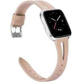 حزام جلد TOYOUTHS متوافق مع Fitbit Versa/Versa 2/Versa Lite Bands للنساء والرجال من الجلد الطبيعي الأساور الرياضية القابلة للتنفس مع فتحة تهوية بديلة لإصدار Versa 2 الخاص in Kuwait