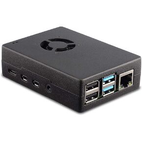 Vilros Raspberry Pi 4 Compatible Heavy Duty Aluminum Alloy Case with Preinstalled and Ready to Connect Fan (Black)