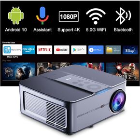Smart Projector 5G WiFi Bluetooth, Artlii Play3 Outdoor Movie Projector 4K Supported, Android TV 10, Google Voice Assistant, Full HD Native 1080P Projector with Built-in Netflix, YouTube, Prime Video in Kuwait