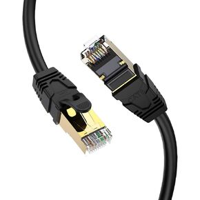 CableCreation Outdoor Cat 8 Ethernet Cable 25ft، 26AWG 40Gbps 2000Mhz تصحيح الحبل شديد التحمل فائق السرعة LAN شبكة RJ45، سلك إنترنت مقاوم للأشعة فوق البنفسجية للدفن المباشر لجهاز توجيه الألعاب PS4/5 مودم in Kuwait