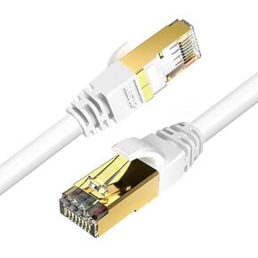 Veetop Cat 8 Ethernet Cable, Round 3.2FT Ethernet Cable High Speed 26AWG Cat 8 Internet Cable 40Gbps, 2000MHz with Gold Plated RJ45 Connector, Weatherproof SFTP, for Router/Gaming/Modem (Black)