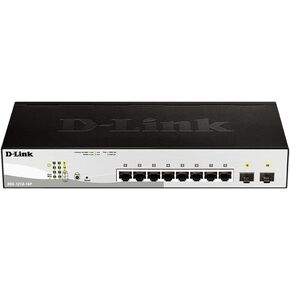 D-Link Fast Ethernet Switch, 8 10 Port Gigabit Web Smart Managed Layer 2 Features with 2 Gigabit SFP Ports (DGS-1210-10), Black/Grey
