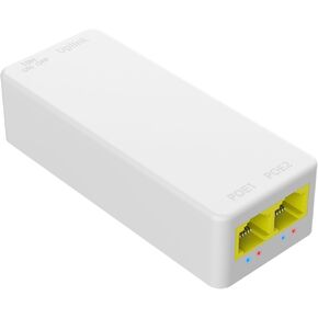 SODOLA 2 Port PoE Extender 100Mbps, IEEE 802.3 af/at PoE Repeater, 1 PoE in 2 PoE Out, Plug and Play, Wall Mount POE Passthrough Switch for Security Systems IP Camera