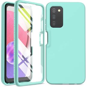 for Samsung Galaxy A03s Phone Case: Shockproof Silicone Slim Covers Hybrid Pretty Protective Cell Cases - Durable TPU Dual Layer Drop-Proof Girl, Boys Cute Cover (Forest Green)