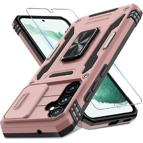 DEERLAMN for Samsung Galaxy S26 Case with Screen Protector,Olive Green | Built-in Slide Camera Cover Military Grade Drop Protection Rotated Ring Kickstand Shockproof Protective Phone Case in Saudi Arabia