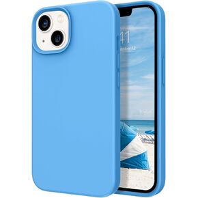 حافظة DOMAVER لهاتف iPhone 13 مصنوعة من السيليكون الناعم وبطانة من الألياف الدقيقة والمطاط وغطاء واقٍ لهاتف iPhone 13 - وردي فاقع in Kuwait