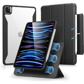 حافظة ESR دوارة لجهاز iPad Pro 11 بوصة (2022/2021، الجيل الرابع/الثالث)، حافظة iPad Pro 11 قابلة للطي مع حامل أقلام، غطاء مغناطيسي قابل للإزالة، حامل عمودي، سلسلة Rebound 360، أسود in Kuwait