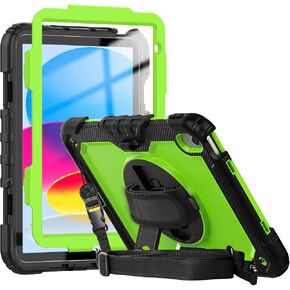 Case Compatible with iPad (A16) 11th 2025/10th Gen 2022 | Built-in Screen Protector, Pen Holder, Heavy Duty Shockproof Rugged Protective Case W/Handle Shoulder Strap in Kuwait