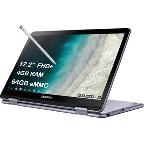 Samsung Chromebook Plus V2 360 12.2" FHD+ 2-in-1 Touchscreen (Intel Celeron 3965Y, 4GB RAM, 64GB eMMC, Active Stylus) Home & Education Laptop, 10-Hour Long Battery Life, 13MP Dual Webcam, Chrome OS