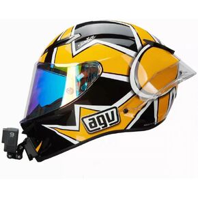 Ediximi Custom Aluminum Alloy Motorcycle Helmet Chin Mount kit for GoPro Action Cameras with Adhesive Pads and J-Hook Mount Agv-Pista Metal in Kuwait