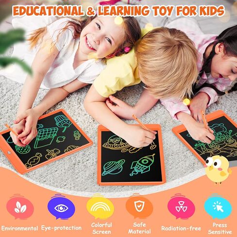 تابلت كتابة إل سي دي للأطفال، لوحة رسم ملونة مقاس 10 بوصة، ألعاب تعليمية وتعليمية لأعمار 3 4 5 6 7 8 سنوات من البنات والأولاد وأعياد ميلادهم، برتقالي in Kuwait