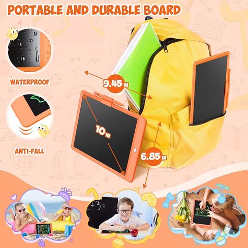 تابلت كتابة إل سي دي للأطفال، لوحة رسم ملونة مقاس 10 بوصة، ألعاب تعليمية وتعليمية لأعمار 3 4 5 6 7 8 سنوات من البنات والأولاد وأعياد ميلادهم، برتقالي in Kuwait