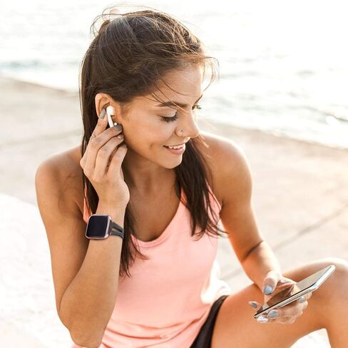 TOYOUTHS Leather Strap Compatible with Fitbit Versa/Versa 2/Versa Lite Bands for Women Men Genuine Leather Breathable Sport Wristbands with Ventilated Hole Replacement for Versa 2 Special Edition in Kuwait