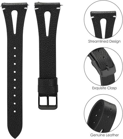 TOYOUTHS Leather Strap Compatible with Fitbit Versa/Versa 2/Versa Lite Bands for Women Men Genuine Leather Breathable Sport Wristbands with Ventilated Hole Replacement for Versa 2 Special Edition in Kuwait