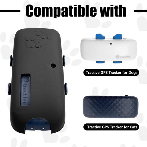 2 Pack Silicone Case Holder Compatible with Tractive GPS Pet Tracker,Protective Cover fit for Tractive GPS Tracker for Dog &Cat,Soft and Skin-Friendly,Black in Kuwait