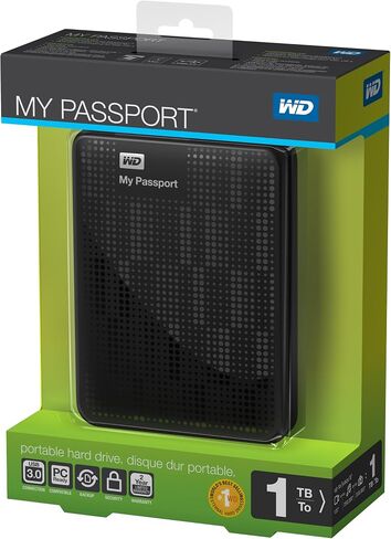 محرك الأقراص الصلبة الخارجي المحمول ويسترن ديجيتال ماي باسبورت سعة 1 تيرابايت ومنفذ USB 3.0 باللون الأزرق (WDBBEP0010BBL-NESN) in Saudi Arabia
