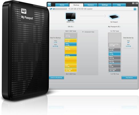 محرك الأقراص الصلبة الخارجي المحمول ويسترن ديجيتال ماي باسبورت سعة 1 تيرابايت ومنفذ USB 3.0 باللون الأزرق (WDBBEP0010BBL-NESN) in Saudi Arabia