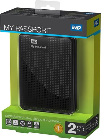 محرك الأقراص الصلبة الخارجي المحمول ويسترن ديجيتال ماي باسبورت سعة 1 تيرابايت ومنفذ USB 3.0 باللون الأزرق (WDBBEP0010BBL-NESN) in Kuwait