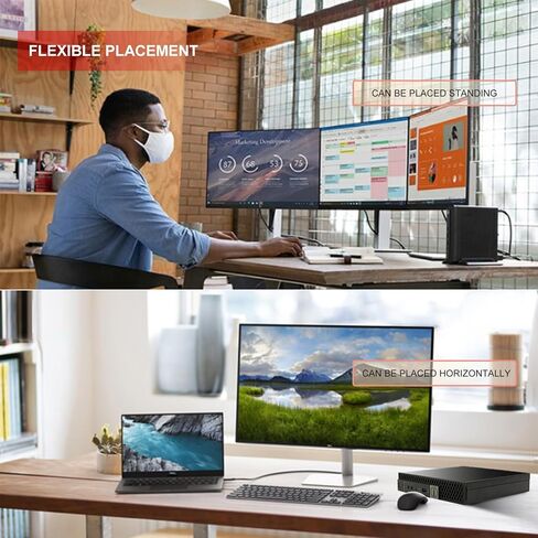 Dell Mini PC OptiPlex 7050 أجهزة كمبيوتر صغيرة، Intel i7-6700T 2.8 جيجا هرتز، 32 جيجا DDR4 رام جديد 512 جيجا M.2 NVMe SSD، AX200 مدمج WiFi 6 Bluetooth 5.2، HDMI، سطح المكتب المجدد، Windows 10 Pro (متجدد) in Kuwait