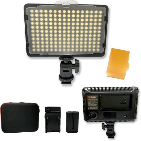 Digital SLR Camera Lighting - 176 Ultra Thin Dimmable Camera Photo/Studio Video LED Light Camcorder Lamp Panel with Color Filters for Nikon, Canon, Panasonic, Tripod, DSLR (NO Battery/NO AC Power) in Kuwait