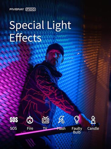 ZHIYUN FIVERAY F100 Combo RGB Light Wand, 100W LED Light Stick 20708 Lux CRI 96+ Handheld Video Light Wand with Barn Door, Diffuser, Grid 6 Lighting Effects Photography RGB Tube Light, Black in Saudi Arabia