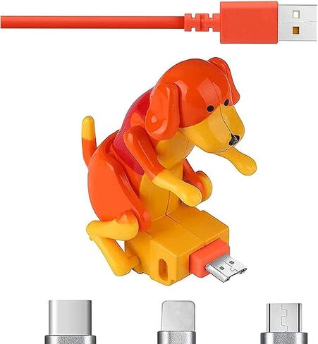 TSWDDLA كابل شاحن سريع للكلاب المضحكة، كابل شحن للكلاب الضالة المحمولة، شاحن كابل USB للهواتف الذكية للعبة الكلاب، لهواتف iPhone Android Type-C موديلات مختلفة. (البرق الأصفر) in Kuwait