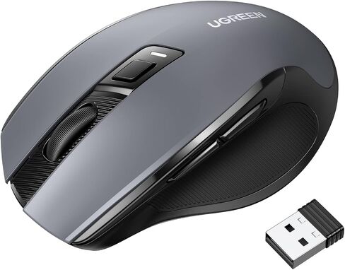 يوجرين ماوس 2.4G USB لاسلكي مريح، تصميم محمول بدون ضوضاء للابتوب والتابلت مع 5 مستويات DPI، قابل للتعديل بسرعة تمرير فائقة متوافق مع اجهزة الكمبيوتر اتش بي ولينوفو وماك بوك واسوس وديل - لون اسود in Saudi Arabia