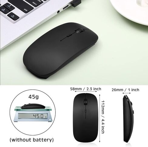 Fabbay 20 حزمة ماوس لاسلكي لأجهزة الكمبيوتر المحمول 2.4G ماوس كمبيوتر لاسلكي نحيف مع جهاز استقبال USB 1600 نقطة في البوصة ماوس ضوئي لاسلكي ماوس لاسلكي متوافق مع نظام التشغيل Windows، والكمبيوتر الشخصي، والكمبيوتر المحمول (أسود) in Kuwait