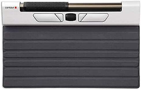 Contour Design RollerMouse Mobile - ماوس لاسلكي مريح - ماوس بلوتوث لاستخدام الكمبيوتر المحمول - ماوس كمبيوتر يمكن استخدامه بكلتا اليدين للسفر - متوافق مع أجهزة Mac والكمبيوتر الشخصي - (12 بوصة، 0.6 رطل) in Kuwait