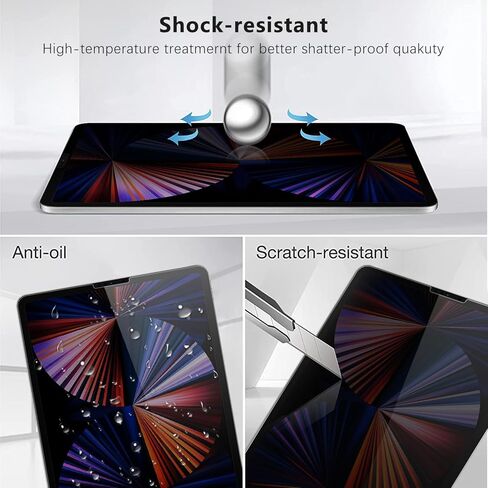 واقي شاشة الخصوصية XINDERS متوافق مع iPad Air الجيل الرابع/الخامس 10.9 بوصة (2022/2020)، iPad Pro 11 بوصة جميع الموديلات (2022/2021/2020/2018)، مع iPad Air 4/Air 5، عبوة واحدة in Kuwait
