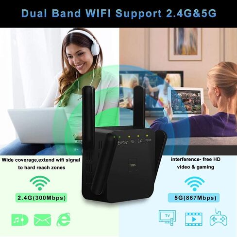 2023 Newest WiFi Extender, WiFi Booster, WiFi Repeater，Covers Up to 4000 Sq.ft and 40 Devices, Internet Booster - with Ethernet Port, Quick Setup, Home Wireless Signal Booster in Kuwait