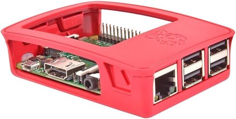 Raspberry Pi RASPBERRY-PI3-CASE حافظة Raspberry Pi 3 الرسمية، أحمر/أبيض in Kuwait