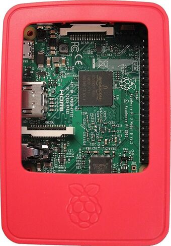 Raspberry Pi RASPBERRY-PI3-CASE حافظة Raspberry Pi 3 الرسمية، أحمر/أبيض in Kuwait