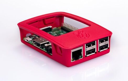 Raspberry Pi RASPBERRY-PI3-CASE حافظة Raspberry Pi 3 الرسمية، أحمر/أبيض in Kuwait