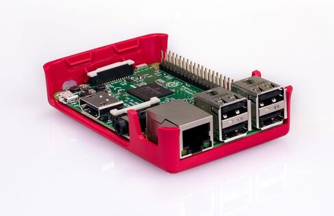 Raspberry Pi RASPBERRY-PI3-CASE حافظة Raspberry Pi 3 الرسمية، أحمر/أبيض in Kuwait