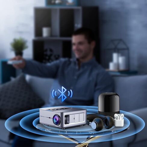 Smart Projector 5G WiFi Bluetooth, Artlii Play3 Outdoor Movie Projector 4K Supported, Android TV 10, Google Voice Assistant, Full HD Native 1080P Projector with Built-in Netflix, YouTube, Prime Video in Kuwait