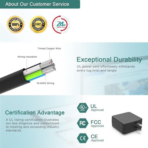شاحن USB C بقدرة 45 وات لجهاز Samsung Chromebook 4، 4+، XE310XBA، XE350XBA، كمبيوتر محمول من النوع C، (معتمد من UL للسلامة) in Saudi Arabia