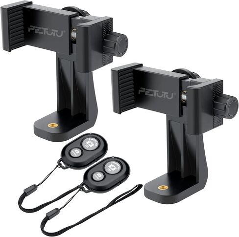 Phone Tripod Mount Adapter, Smartphone Remote Controller, Cell Phone Holder Mount Head Standard Screw, Rotates Vertical Horizontal Tripod Phone Mount,ＷIreless Camera Remote Compatible Most Cellphones in Kuwait