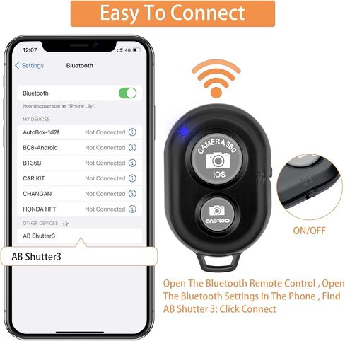 Phone Tripod Mount Adapter, Smartphone Remote Controller, Cell Phone Holder Mount Head Standard Screw, Rotates Vertical Horizontal Tripod Phone Mount,ＷIreless Camera Remote Compatible Most Cellphones in Kuwait