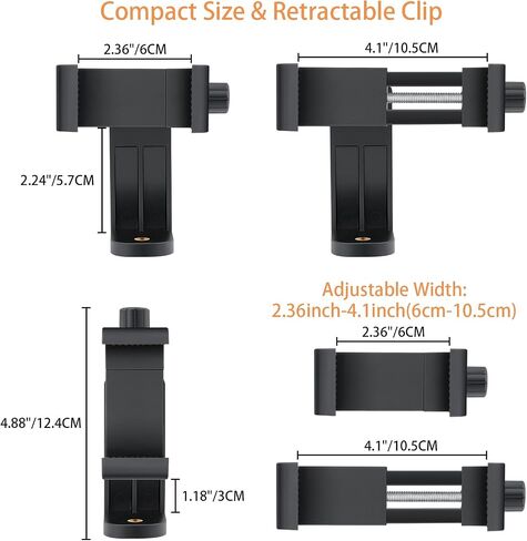 Phone Tripod Mount Adapter, Smartphone Remote Controller, Cell Phone Holder Mount Head Standard Screw, Rotates Vertical Horizontal Tripod Phone Mount,ＷIreless Camera Remote Compatible Most Cellphones in Kuwait
