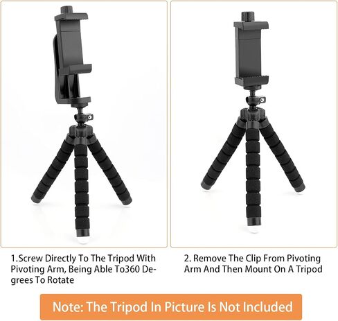 Phone Tripod Mount Adapter, Smartphone Remote Controller, Cell Phone Holder Mount Head Standard Screw, Rotates Vertical Horizontal Tripod Phone Mount,ＷIreless Camera Remote Compatible Most Cellphones in Kuwait