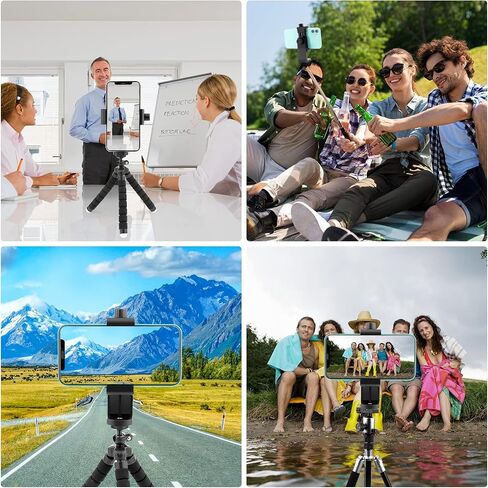 Phone Tripod Mount Adapter, Smartphone Remote Controller, Cell Phone Holder Mount Head Standard Screw, Rotates Vertical Horizontal Tripod Phone Mount,ＷIreless Camera Remote Compatible Most Cellphones in Kuwait