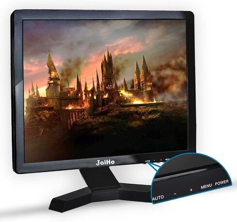 JaiHo 12-Inch 4:3 Security Monitor, 800x600 No Image Stretching CCTV Screen with Metal Housing, BNC HDMI VGA AV USB Input, Industrial Display with Built-in Speakers Remote Control & VESA Mount in Saudi Arabia