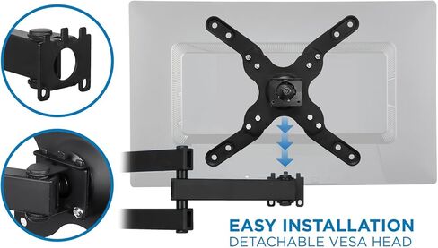 Mount-It! TV Wall Mount Monitor Bracket with Full Motion Articulating Tilt Arm, 15" Extension Arm Fits 17 19 20 22 23 24 26 27 28 29 30 32 35 37 39 42 47 LCD LED Displays up to VESA 200x200 in Saudi Arabia