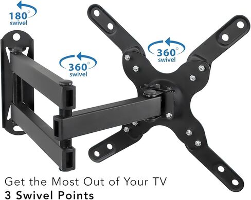 Mount-It! TV Wall Mount Monitor Bracket with Full Motion Articulating Tilt Arm, 15" Extension Arm Fits 17 19 20 22 23 24 26 27 28 29 30 32 35 37 39 42 47 LCD LED Displays up to VESA 200x200 in Saudi Arabia
