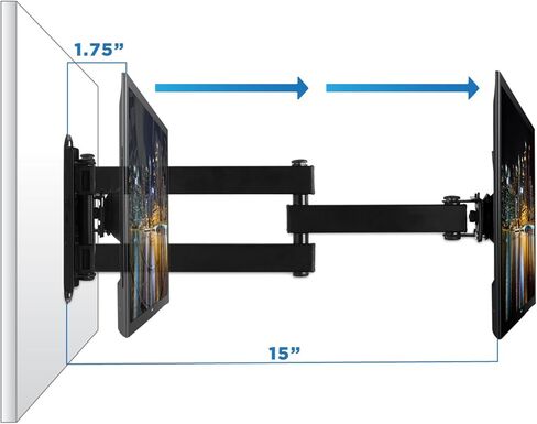 Mount-It! TV Wall Mount Monitor Bracket with Full Motion Articulating Tilt Arm, 15" Extension Arm Fits 17 19 20 22 23 24 26 27 28 29 30 32 35 37 39 42 47 LCD LED Displays up to VESA 200x200 in Saudi Arabia
