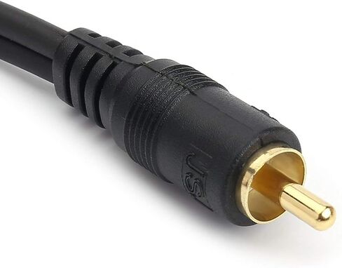 كابل صوت ستيريو RCA أنثى إلى 2 RCA ذكر Y-Cable مع موصل OFC مزدوج الحماية وغطاء معدني مطلي بالذهب وسترة PVC مرنة (0.2 متر/0.5 قدم)، مكبر صوت in Kuwait